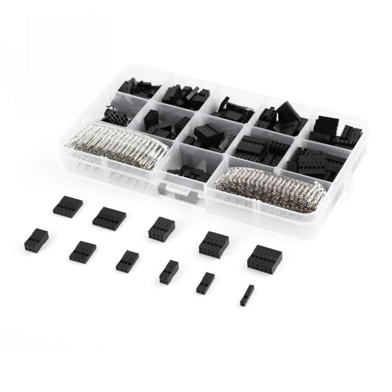Diy Electronics Box - 310/620個入り 2.54mmコネクターキット。オス・メスピンヘッダー、端子ハウジングのアソートセット。収納ボックス付き。DIY電子工作用。
